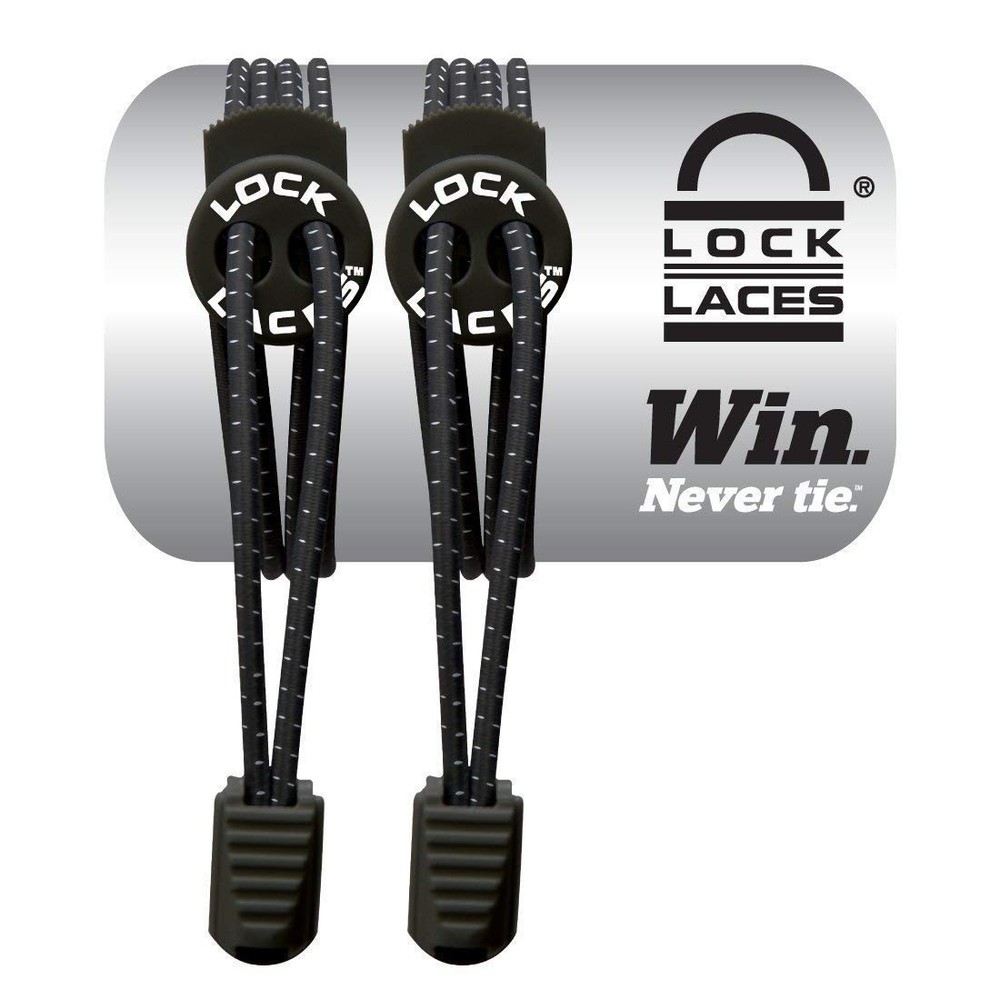 Elastic Shoelace and Fastening System Black