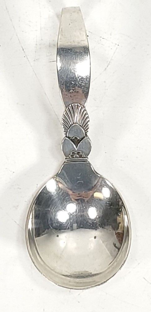 Georg Jensen Sterling Silver Baby Spoon Loop End - "Cactus" Pattern