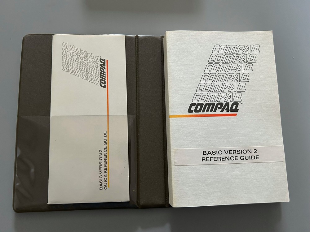 Vintage COMPAQ PLUS manuals – Reference Guides for DOS 2.0, BASIC, OPS – UNUSED