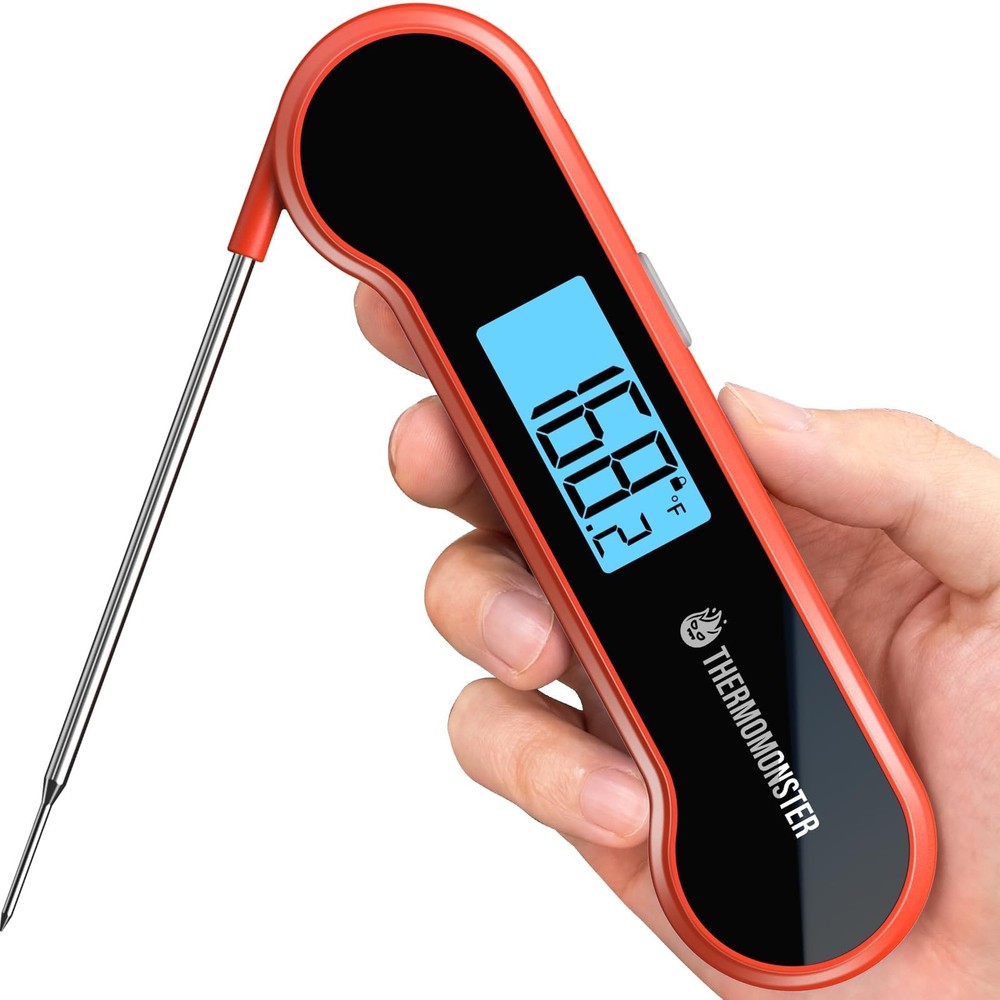 Instant Read Digital Meat Thermometer 0.5 Sec Precision Red