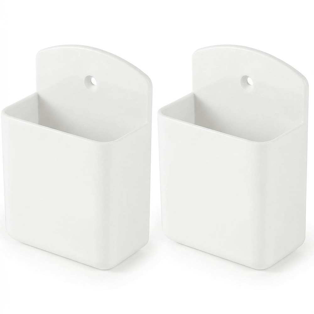 2 Pack White Remote Control Holder, adhesive Wall Mount Storage for TV and Co...