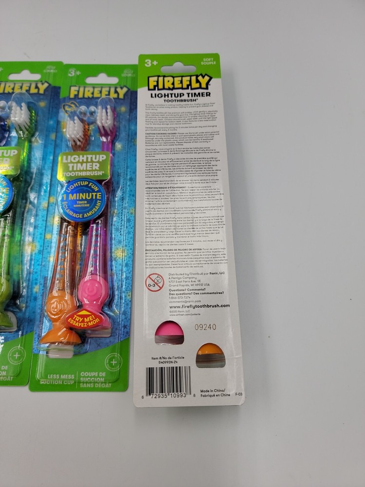 4 Pack Light-up Kids Timer Toothbrush Soft