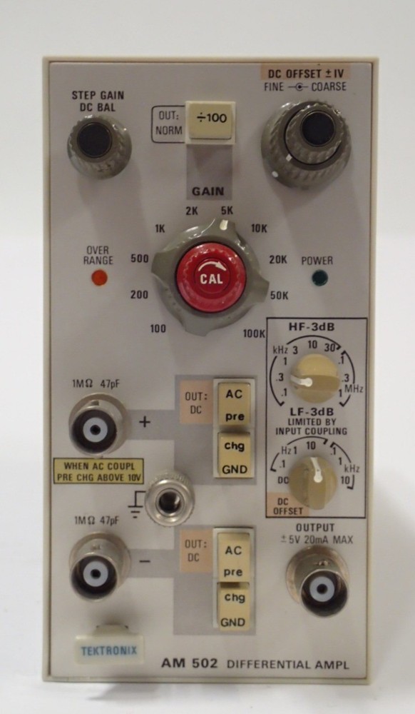 TEKTRONIX AM 502 DIFFERENTIAL AMPLIFIER PLUG-IN MODULE DC OFFSET NOT RESPONDING