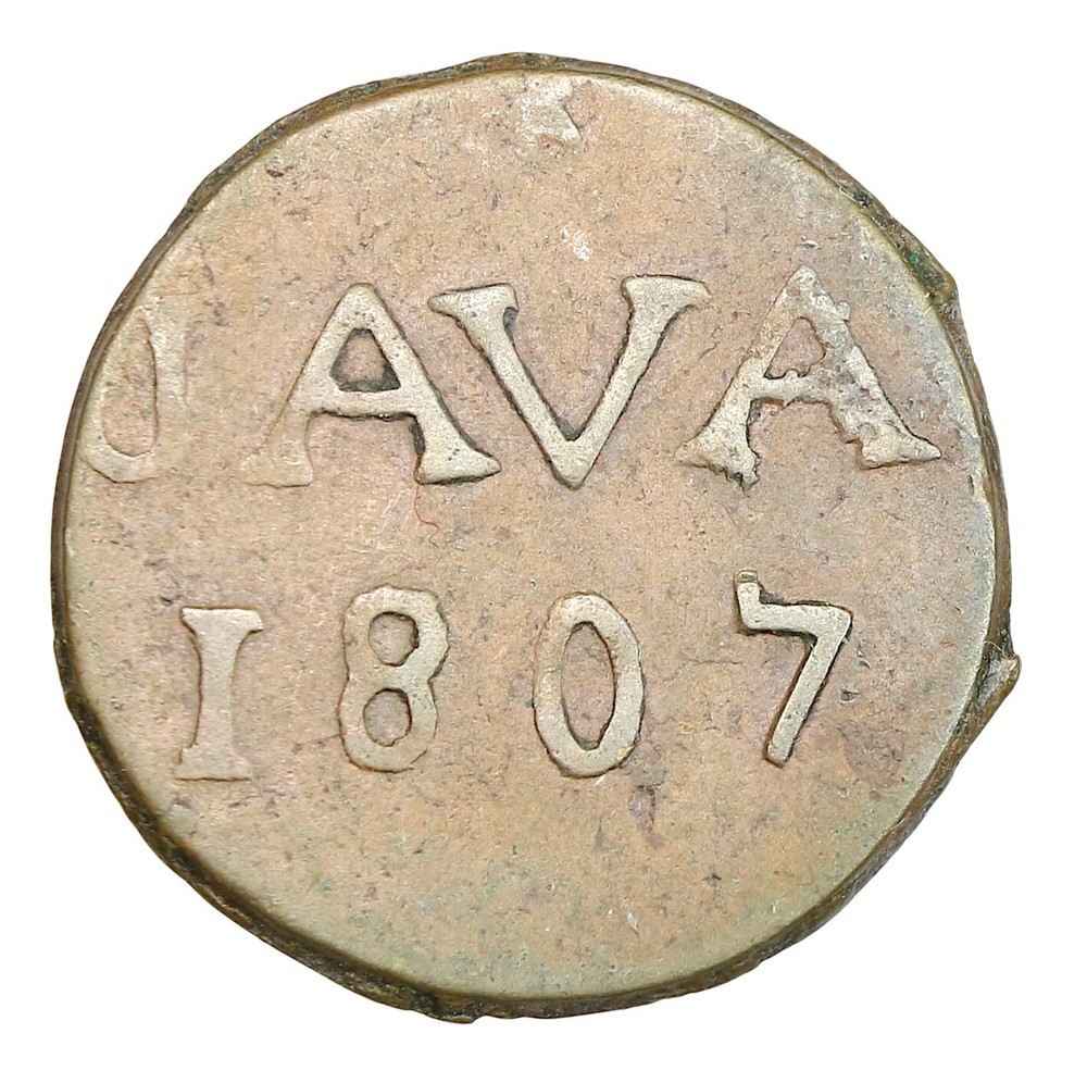 A142, Netherlands East Indies, Java, VOC, 1 Duit 1807