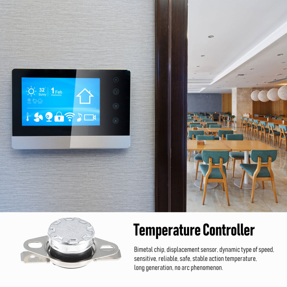 10Pcs Normally Open Temperature Switch Adjustable Thermal Control 250V 10A