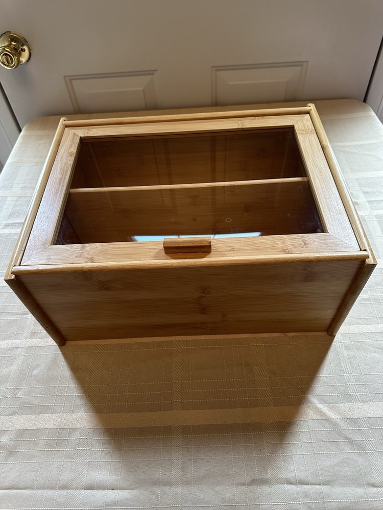 Wood Display Case PlexiGlass Doors 2 shelf Counter Display