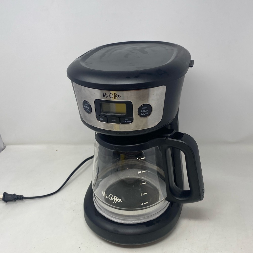Mr. Coffee 12-Cup Programmable Coffee Maker, Black/Stainless