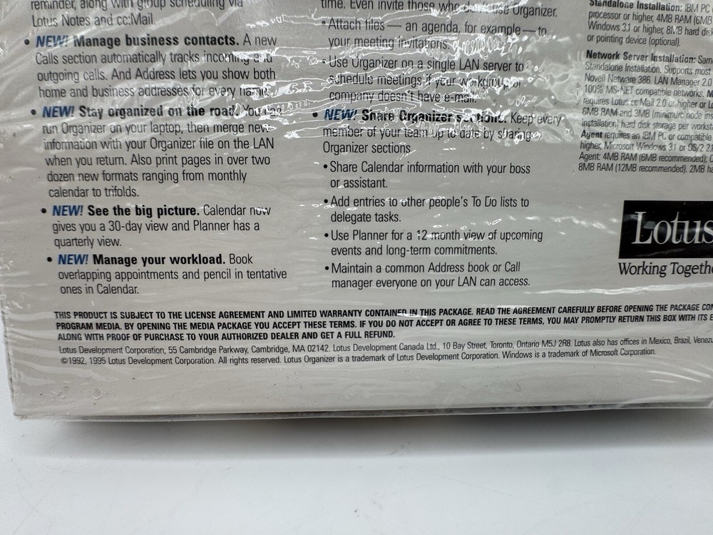 Lotus Organizer 2.1 Release Software The personal and group scheduling standard