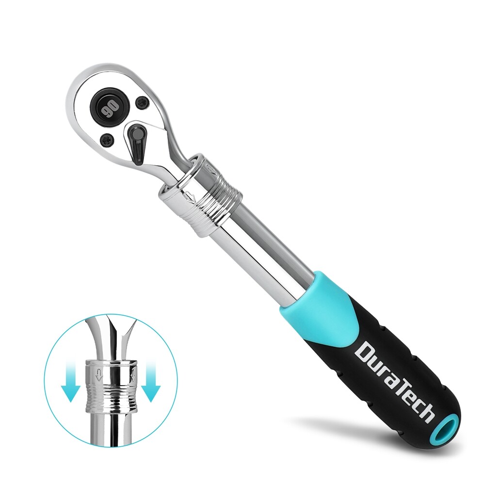 DURATECH 3/8" Drive Ratchet 90-Tooth Quick-release Extendable Ratchet 4 Sections