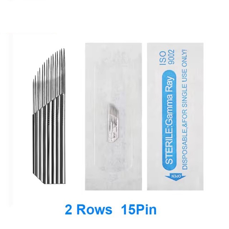 Microblading Eyebrow Needle Blade 2Rows 15Pins Permanent Makeup Embroidery Blade