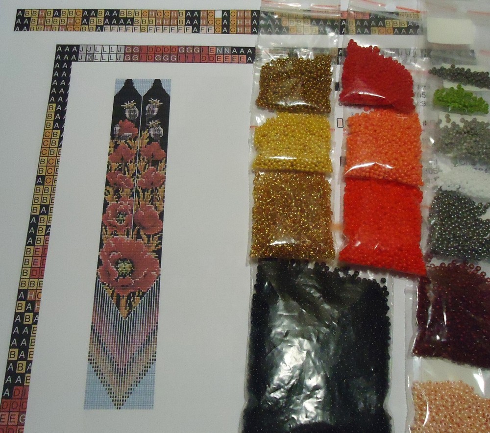 Kit for making a necklace gerdan. Beading Loom Pattern. #C20