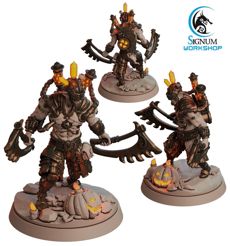 Experimental Warrior with a necrosaws, Signum Workshop, Horror Miniature