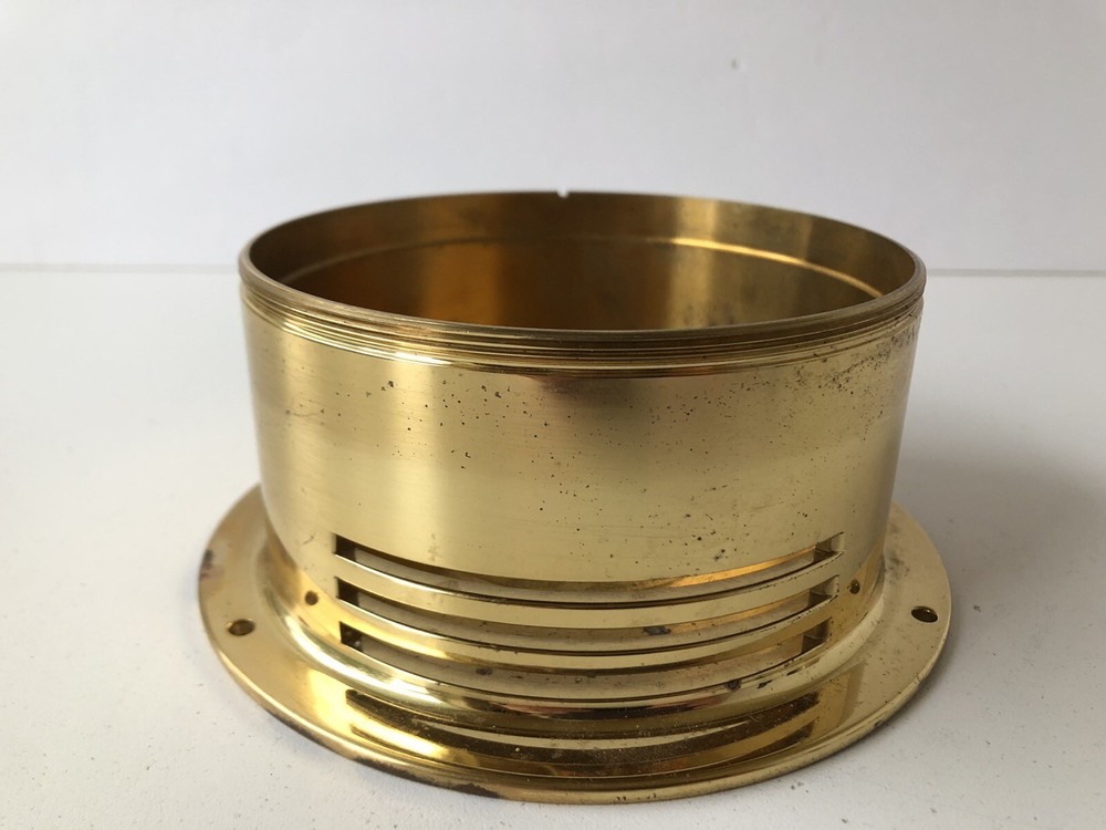 Vintage Solid Brass Marine Bulkhead Casing for Barometer