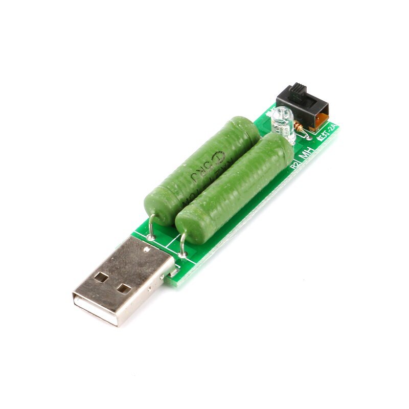 USB Mini Discharge Interface Load Resistor with Switch Adjustable 2A 1A Battery