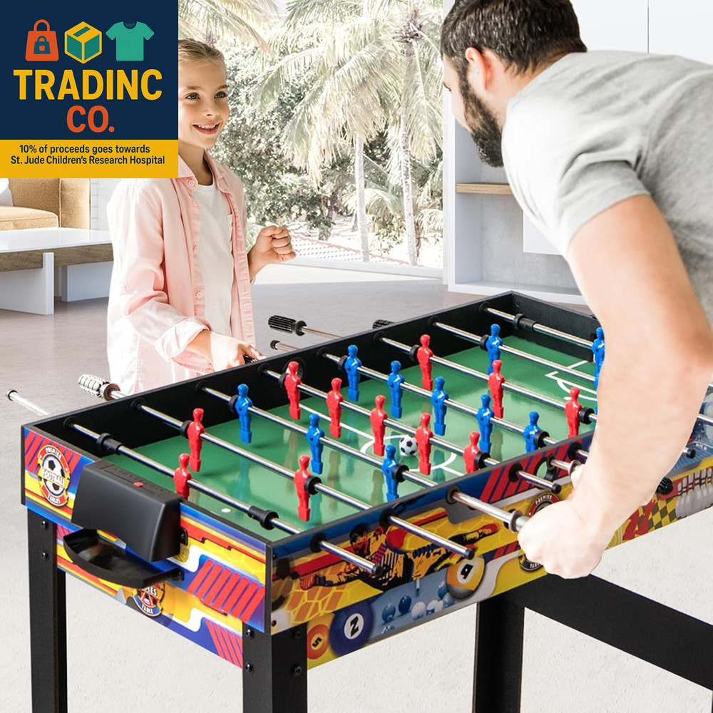 12-In-1 Multi Game Table, Combo Game Table Set with Foosball, Billiards, Table T