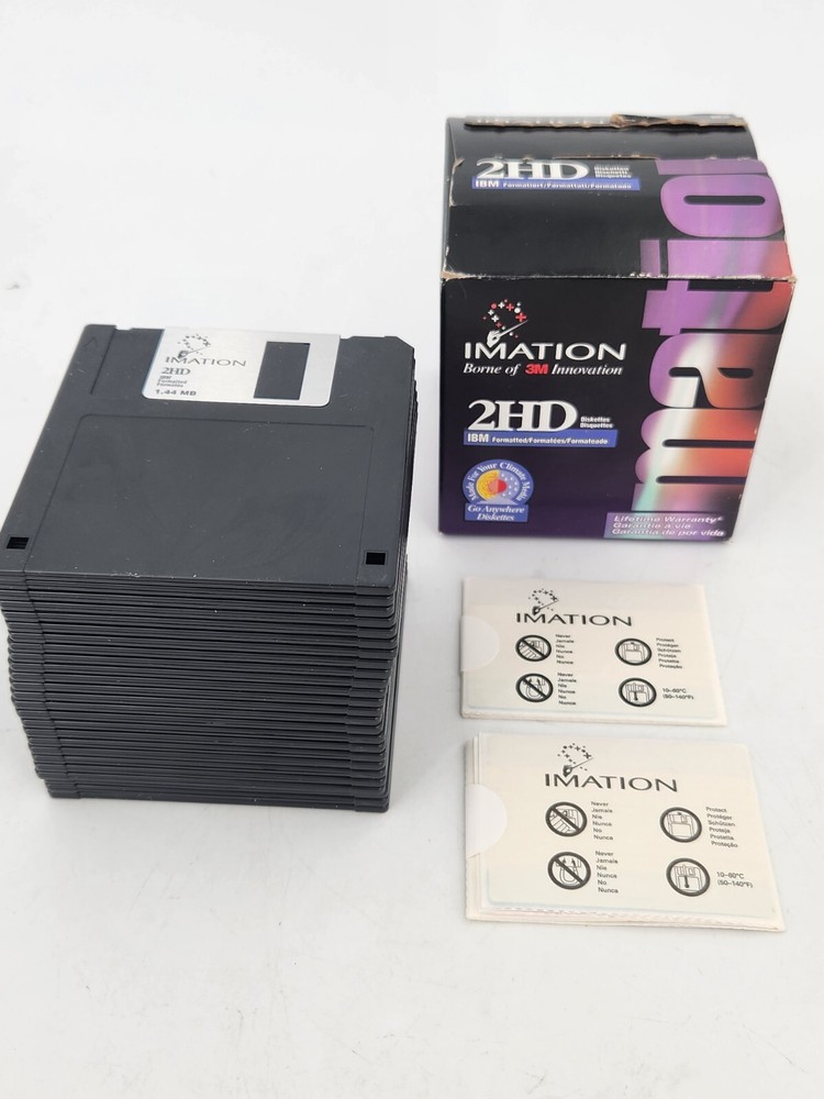 Imation 2HD 1.44 MB - IBM Format - 3.5” Diskettes - 25 Pack - New!