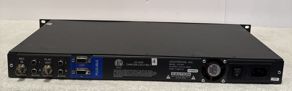 Leightronix TCD R/P Plus-Bus Enabled MPEG Recorder/Player Powers On Read