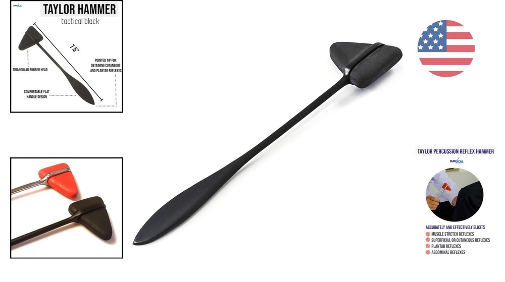 Durable Taylor Tomahawk Reflex Hammer for Accurate Neurological Testing – Black