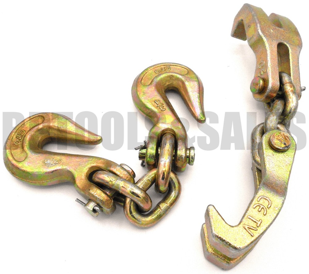2pc SET Double Claw Hook Chain & Double G70 Hook Chain Pull Auto Body Repair