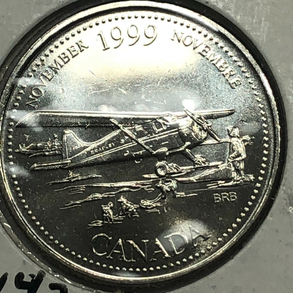 1999 Canada Uncirculated 25 Cent Foreign Coin #1143