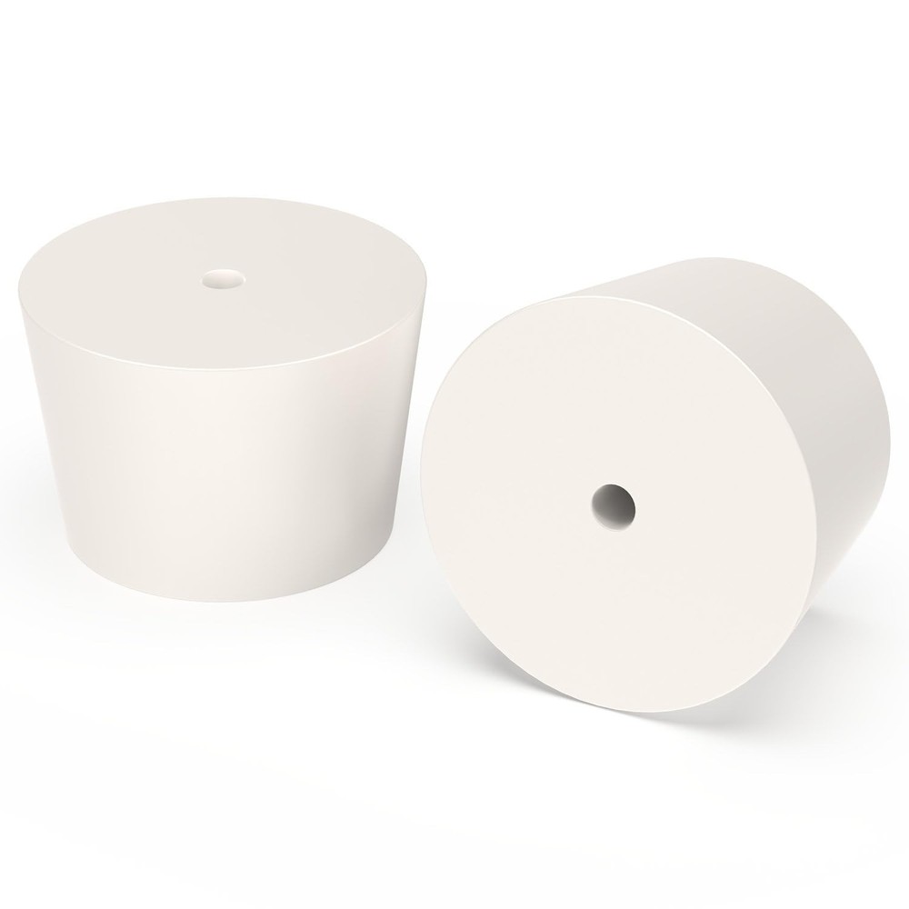 Solid Rubber Stopper with Single Hole, 5-Pack 9# Air-Tight Control Tapered La...
