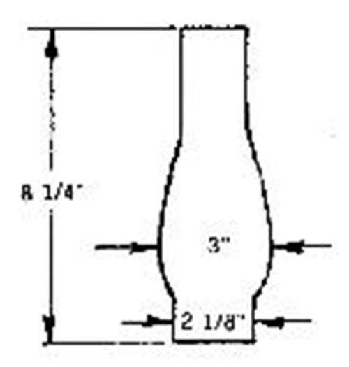 Center Draft lamp Chimney. #1 size