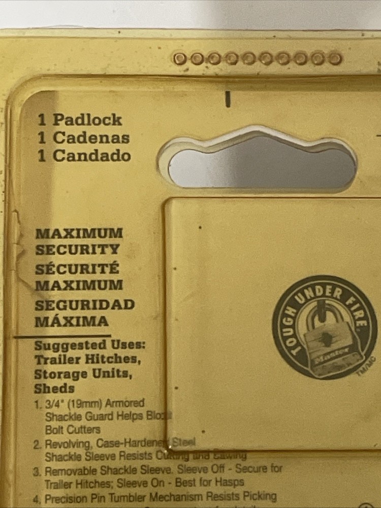 Master Lock 37D Maximum Security Padlock Trailer Lock Armored with Shackle Guard
