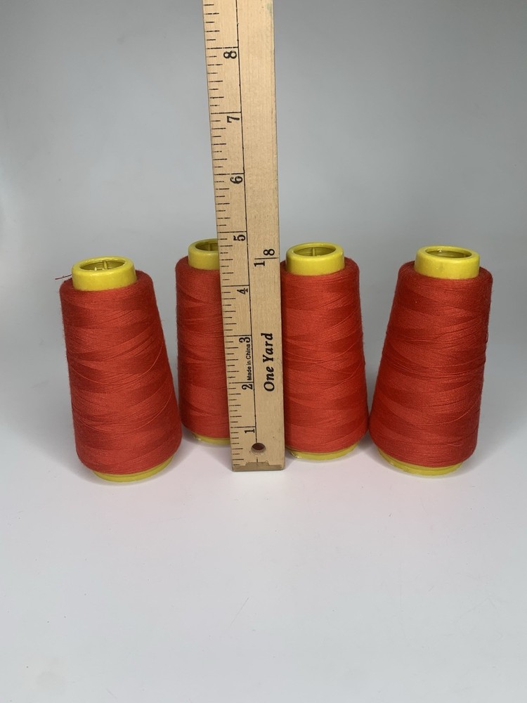 4 Cones Red Spool Thread for All Purpose Sewing - See Description
