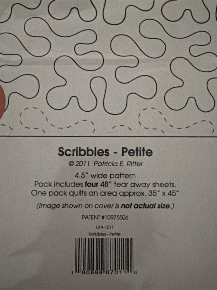 Sten Source Quilting Creations Printed Tear Away Quilting Paper 4/Pkg-Scribbles-