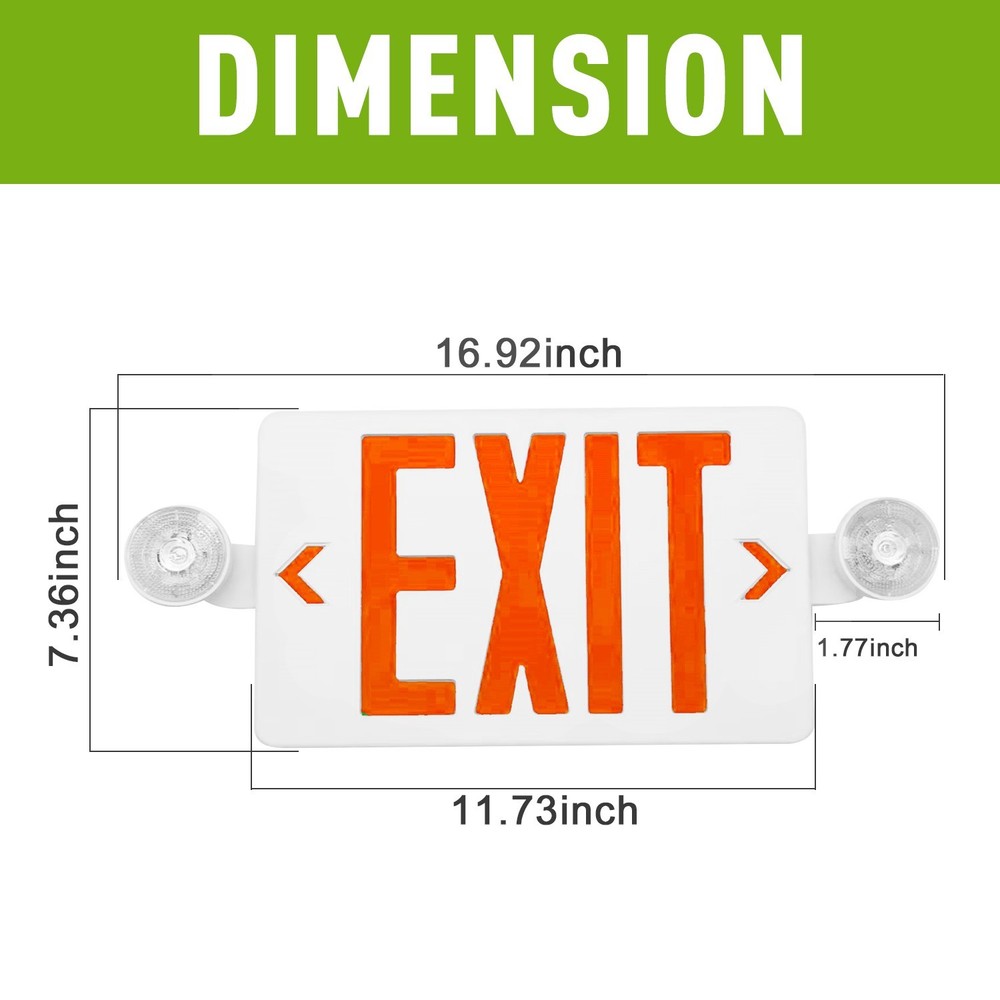 12Pack Red LED Exit Sign,UL-Listed Emergency Light -Dual Lamp ABS FireResistance