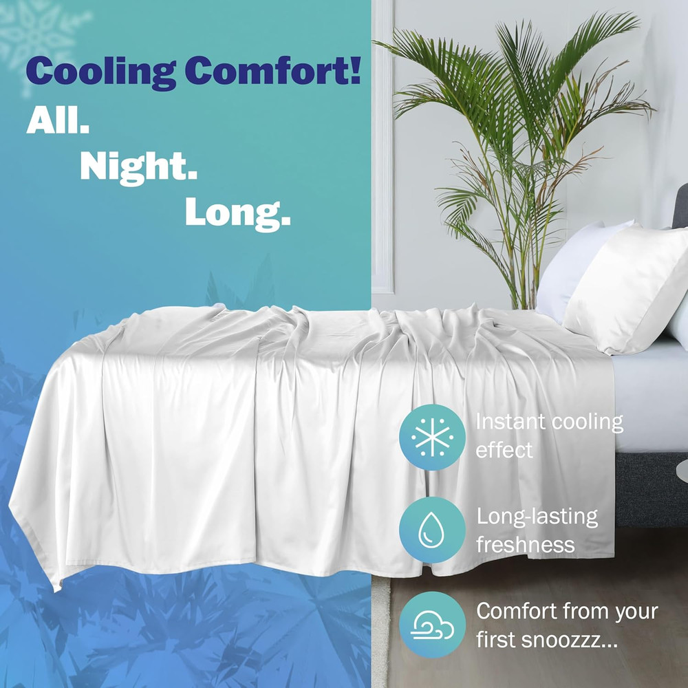 Brrr° Cooling Sheet Set – 300 Thread Count Soft Cotton Blend with Triple Chill E