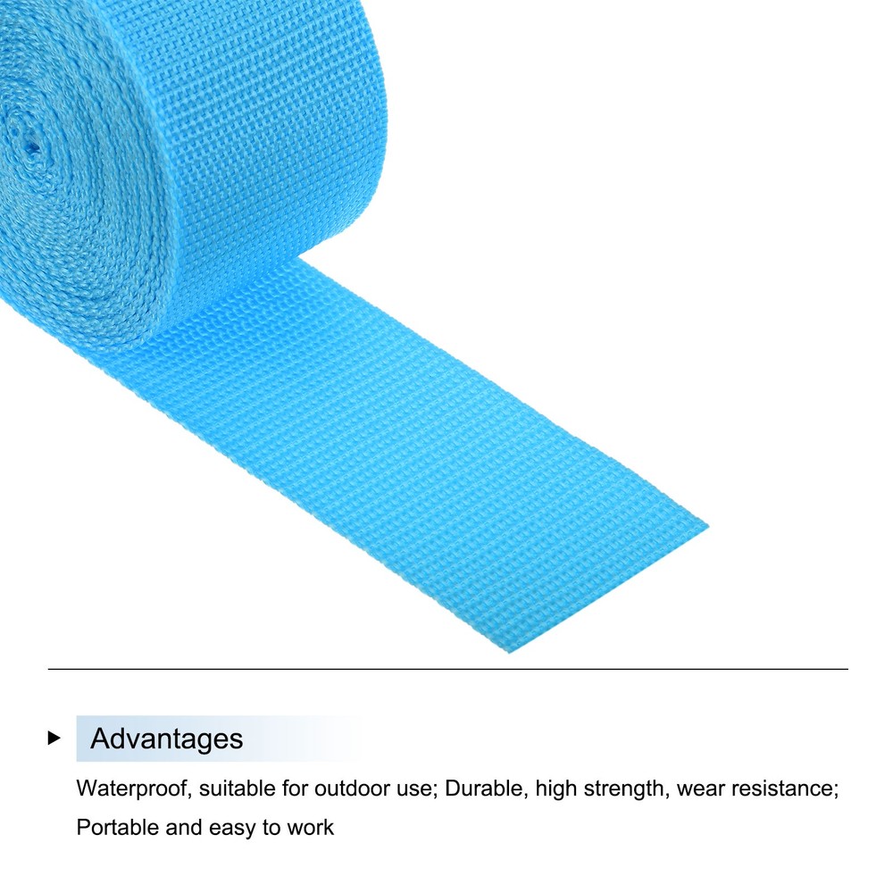 Lightweight Polypropylene Webbing Strap 5cm 5 Yard Aquamarine Blue