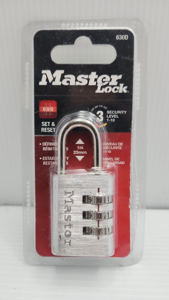 MASTER LOCK 630D SET & RESET COMBINATION PADLOCK 1" SHACKLE