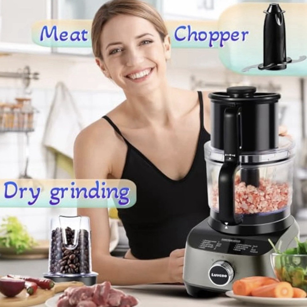 14 Cup Blender & Food Processor Combo – Multi-Function Chopper, Mixer, Grinder