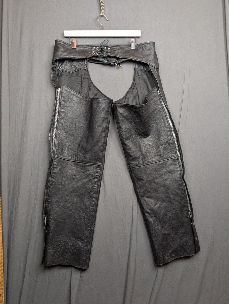 Interstate Leather Motorcycle Chaps Pants Size XXL