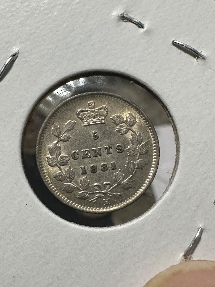 1881H Canada 5 Cents AU