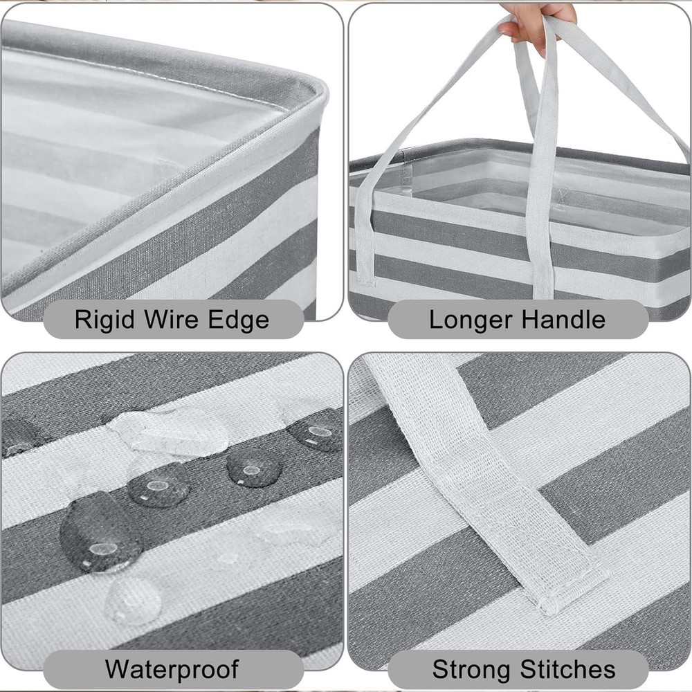 2 PCS Large Capacity Waterproof Freestanding Laundry Basket Foldable Set