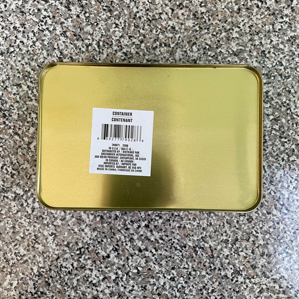 Tin Christmas Holiday Rectangular Box Empty Container Greenbrier International