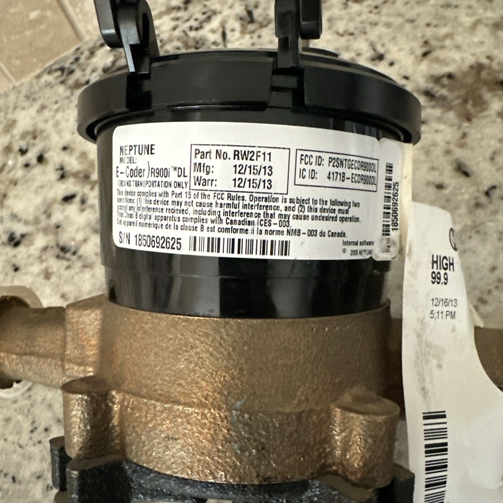 Neptune T-10 5/8" Water Meter E-Coder R900i RW2F11