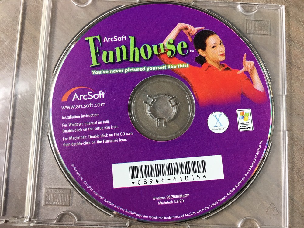 ArcSoft Funhouse PC CD print faces on objects pictures, create own greeting card