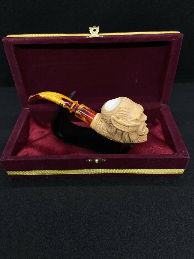 Devil Block Meerschaum Pipe, Handmade Smoking Pipe, Custom Meerschaum Pipe, Pipe