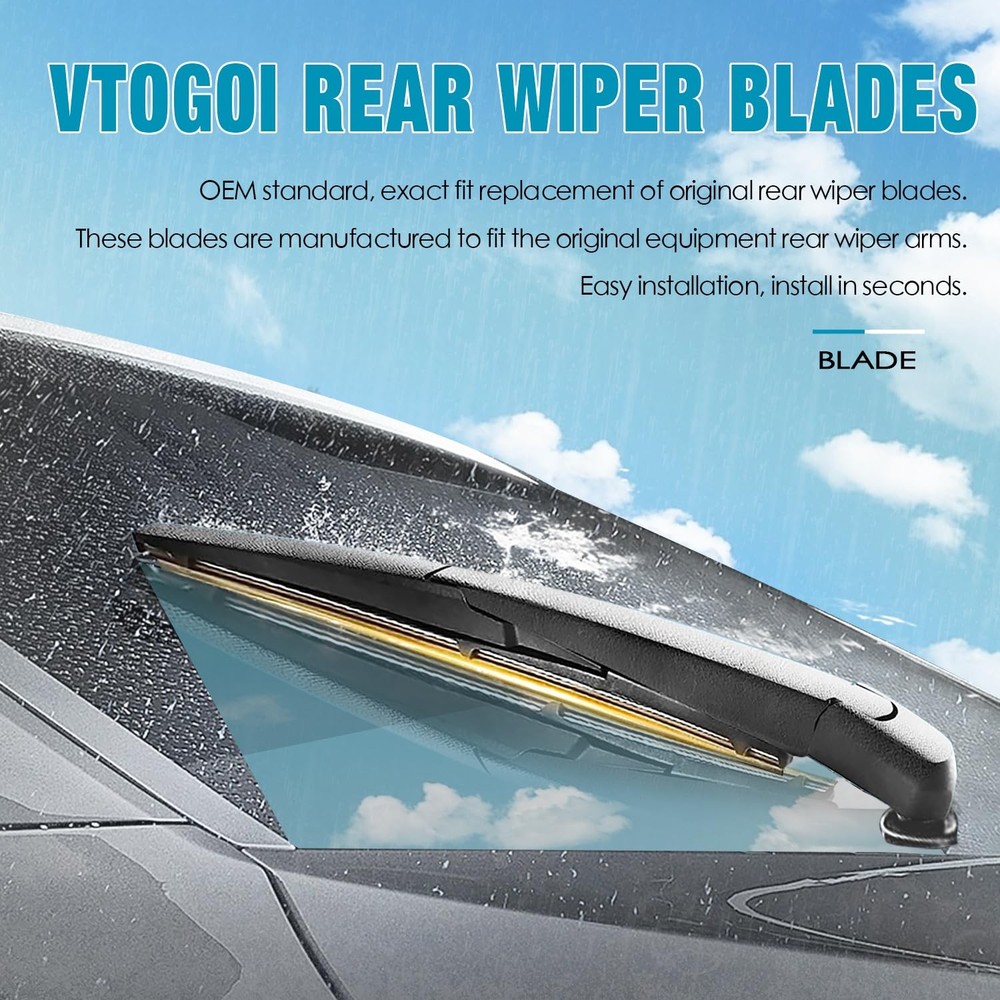 VTOGOI Original Factory Quality Rear Windshield 15" Wipers