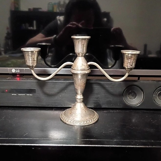 Gorham Sterling Silver .925 Three-Arm Candelabra Candlestick Elegant Design