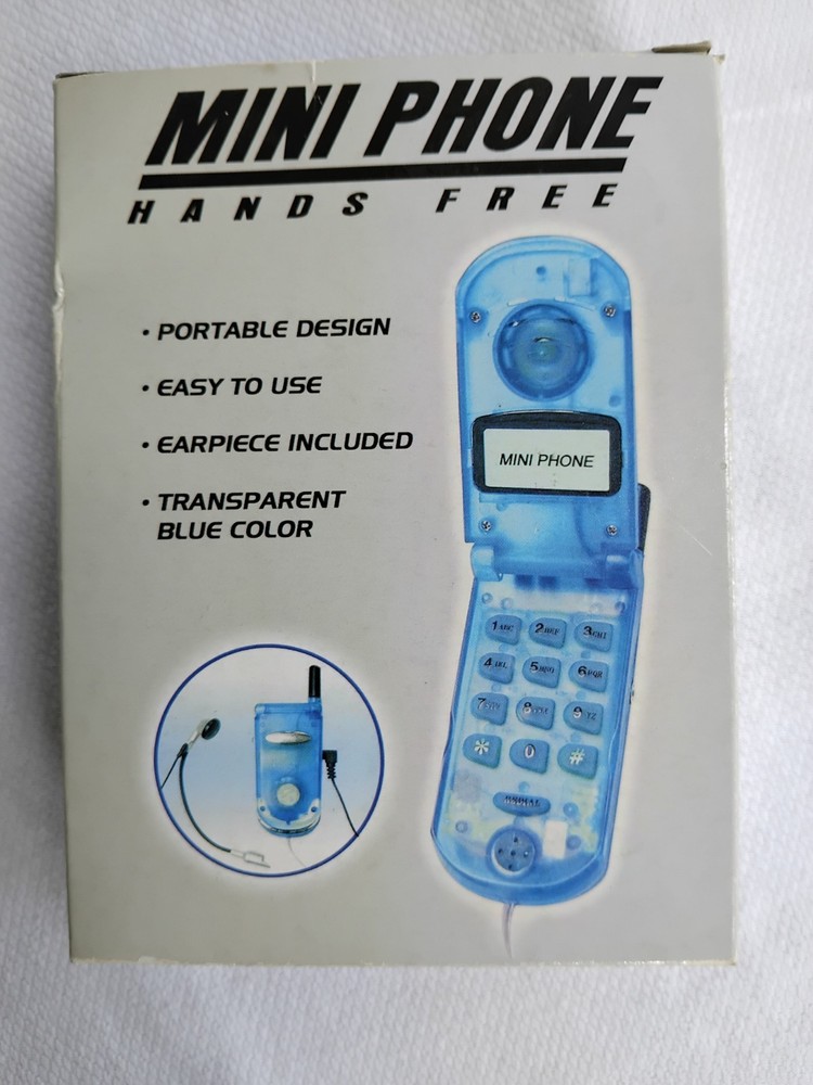 Vintage Mini Phone Hands Free Translucent blue