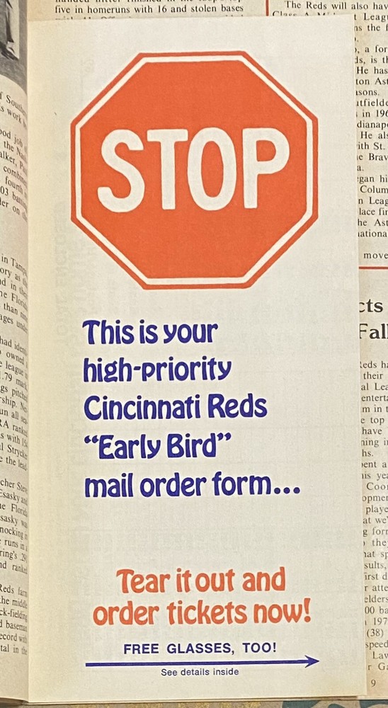 1979 REDS VUE VOL 2 NO 1 Mailer Program Cincinnati Reds With Ticket Order Form