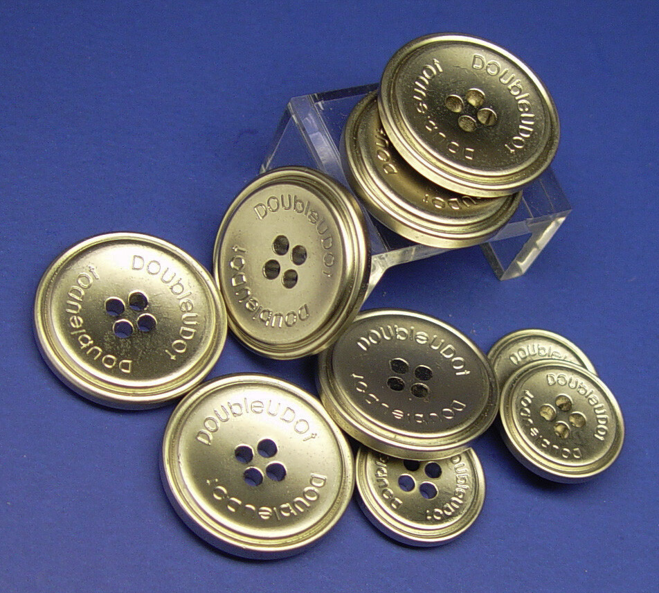 W.DOUBLEUDOT replacement buttons 9 Metallic effect plastic button good used cond