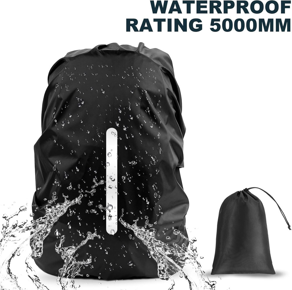 2 Pack Waterproof Rain Cover for Backpack, Reflective Rainproof Protector for An