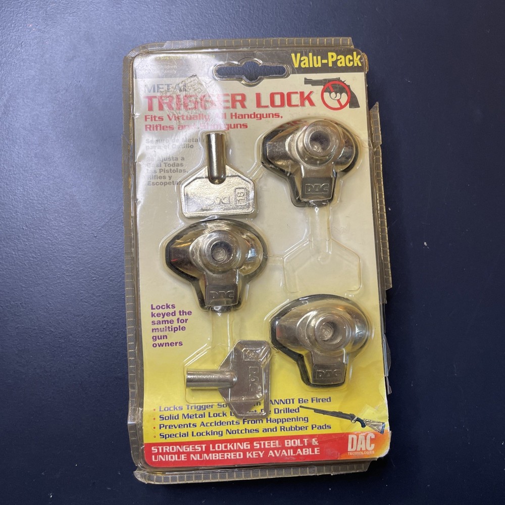 DAC Technologies Metal Trigger Locks 3 Locks 2 Keys