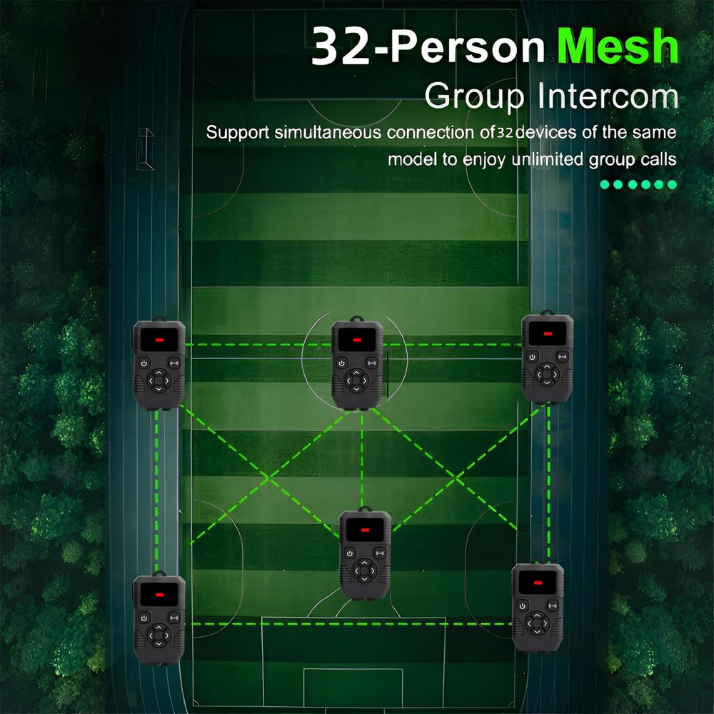 Bluetooth Mesh Intercom Headset Communication for Football Referee Skiing Racing