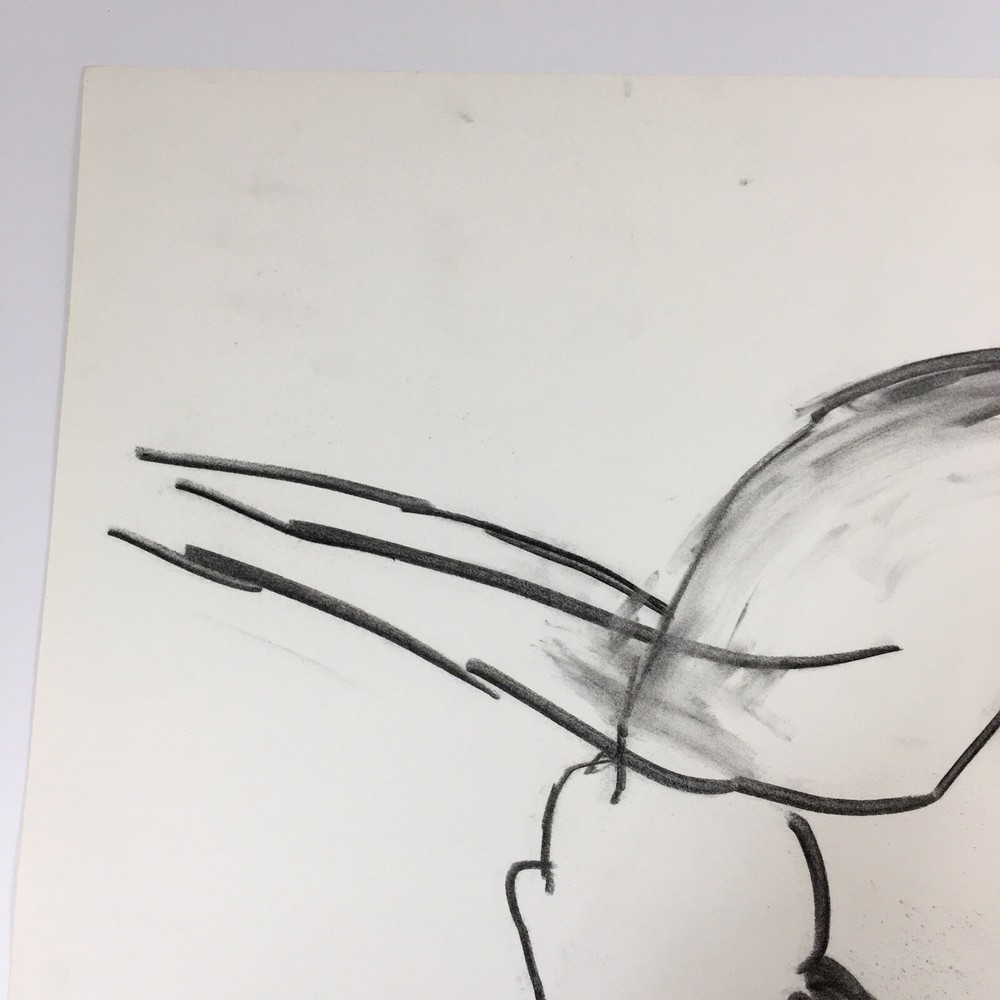 Kip Gresham Unsigned Original Charcoal Drawing Gymnast Curwen Archive #13